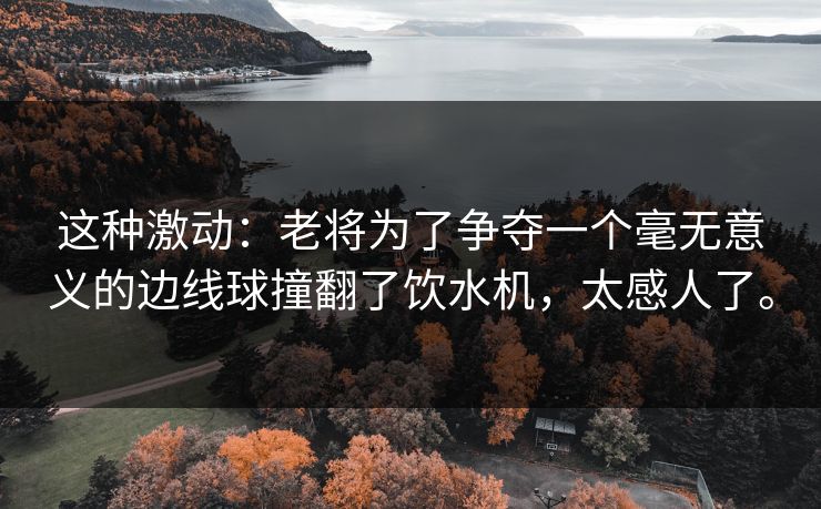 这种激动：老将为了争夺一个毫无意义的边线球撞翻了饮水机，太感人了。